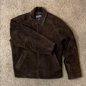 Heavy dark brown men’s genuine leather jacket NWOT